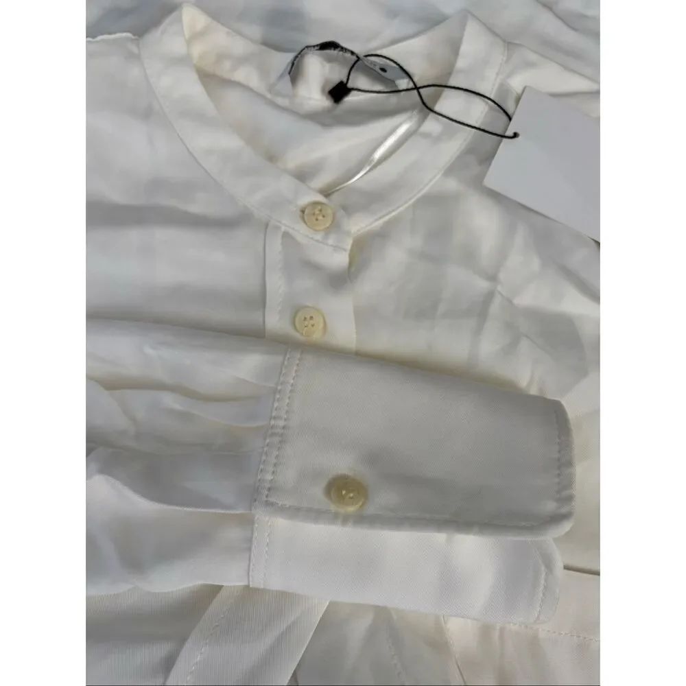 NEW ZARA Women’s Medium Ivory Cream Button Down Blouse - Picture 9 of 9